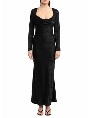 Significant Other Jacquard Long Sleeve Open Back Dress NWT